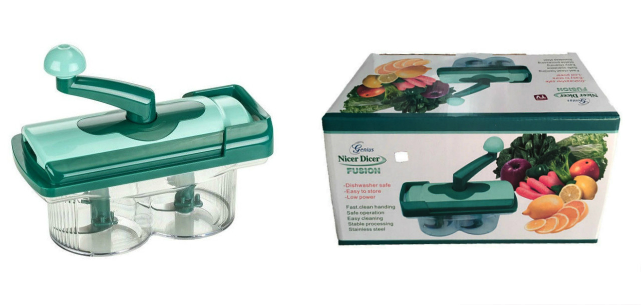 Овощерезка механическая Nicer Dicer Fusion Twist (2 острых ножа с тройным лезвием). - фото 7 - id-p154850899