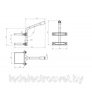 SPP-AC4-0-350-048 ЭРА Кронштейн на опору с 2 хомутами 625*460*280, d 48 - фото 2 - id-p154854735