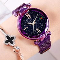 Женские часы Starry Sky фиолетовые (с магнитным ремешком)