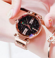 Женские часы Starry Sky золото/фиолет (с магнитным ремешком)