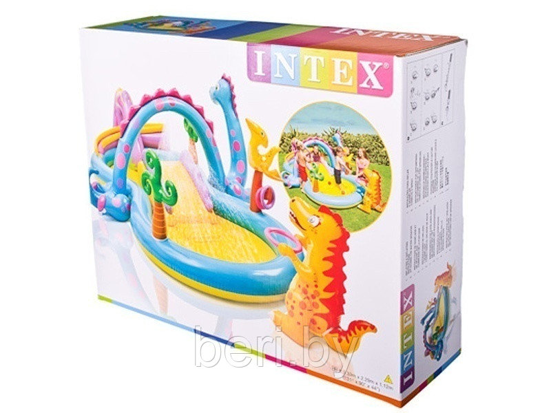 INTEX 57135NP Игровой центр "Планета динозавров" с горкой, 302х229х112 см, от 3 лет, интекс - фото 10 - id-p99984644