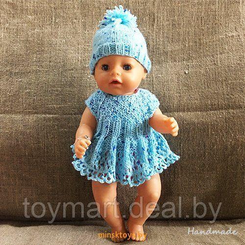 Одежда для куклы Baby Born - платье Krispy Handmade голубое - фото 1 - id-p93736334