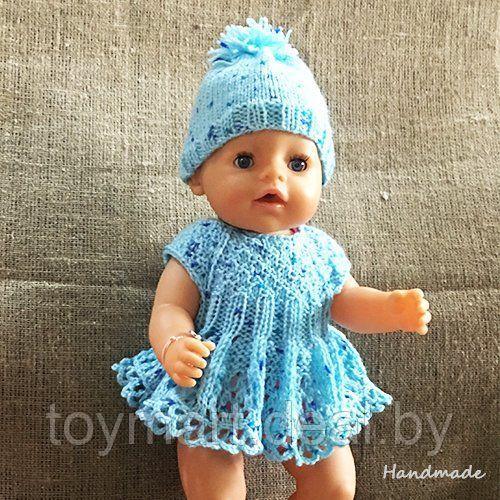 Одежда для куклы Baby Born - платье Krispy Handmade голубое - фото 2 - id-p93736334