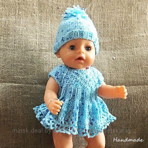 Одежда для куклы Baby Born - платье Krispy Handmade голубое - фото 2 - id-p93736334