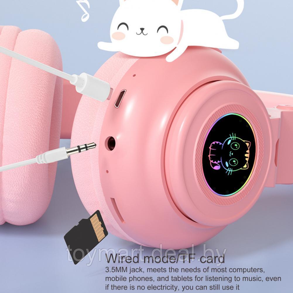 Наушники Cat Headset белые - беспроводные светящиеся с ушками, STN 26 - фото 3 - id-p154897516