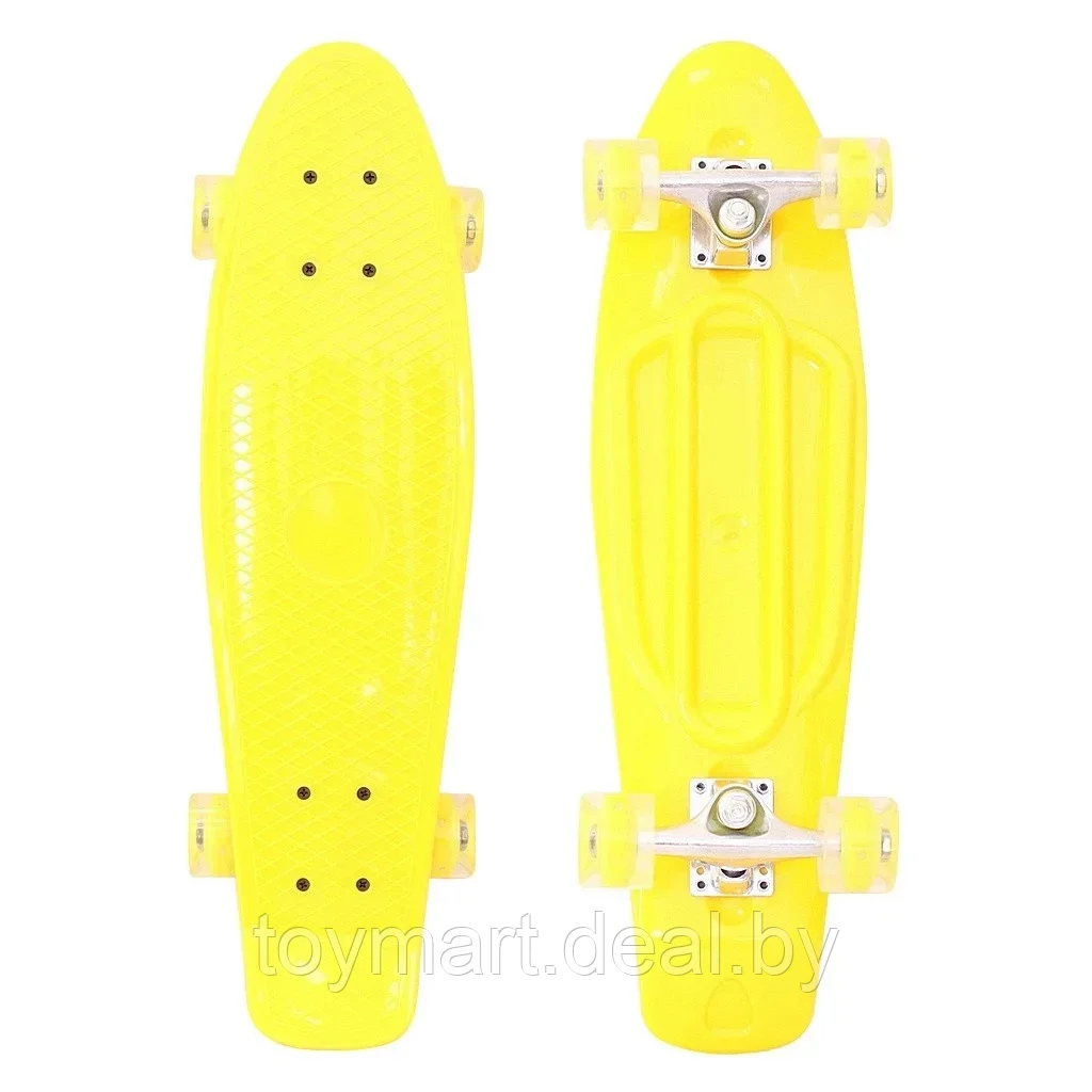 Скейтборд (пенни борд) желтый - Zippy Board, светящиеся колёса, 120/3mi - фото 2 - id-p150611955