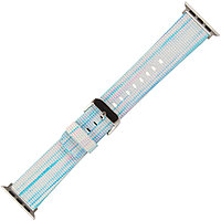 Кожаный ремешок AJMEI для Apple Watch 38-40-41 мм (бело-голубой)