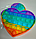 Поп ит (Pop it) разноцветное Сердце, фото 3