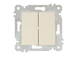 Выключатель 2-клав. (скрытый, без рамки, пруж. зажим) кремовый, RITA, MUTLUSAN (10 A, 250 V, IP 20)