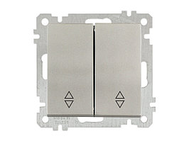 Выключатель проходной 2-клав. (скрытый, без рамки, пруж. зажим) титан, DARIA, MUTLUSAN (10 A, 250 V, IP 20)