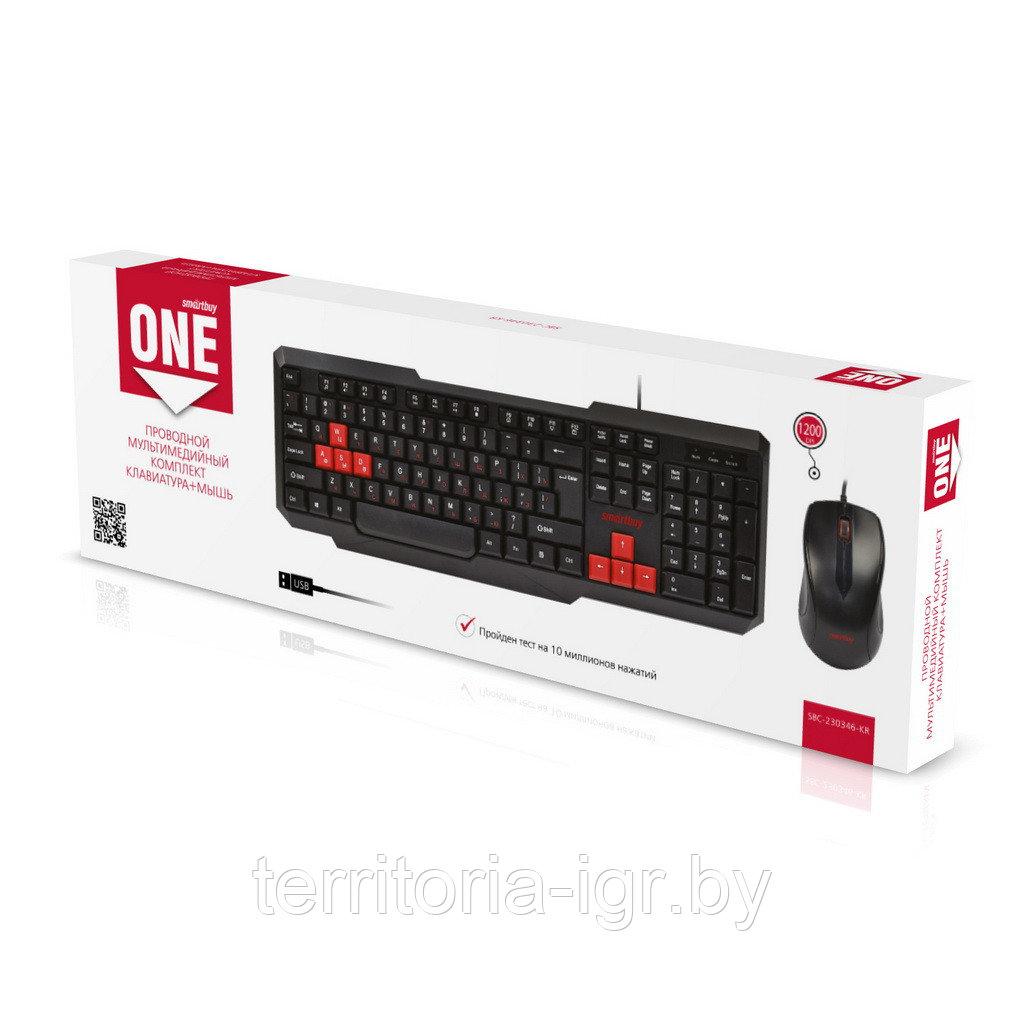 Комплект клавиатура+мышь мультимедийный Smartbuy SBC-230346-KR черно-красный