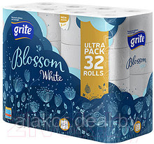 Бумага туалетная, трехслойная, белая, без аромата, «Grite Blossom 32» (32рул./уп. )