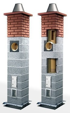 Керамический дымоход c вентканалом Belwent d 120 - 6 м.п. тройник 90°