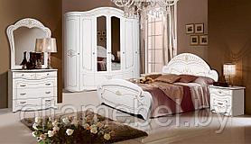 Спальня Луиза-6.1 СП 013 (6-ти) дв.шкаф с гнутыми фасадами., сп.место180*200 см.) Цвет: белый.