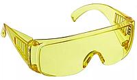 Очки DEXX защитные, поликарбонатная монолинза с боковой вентиляцией, желтые