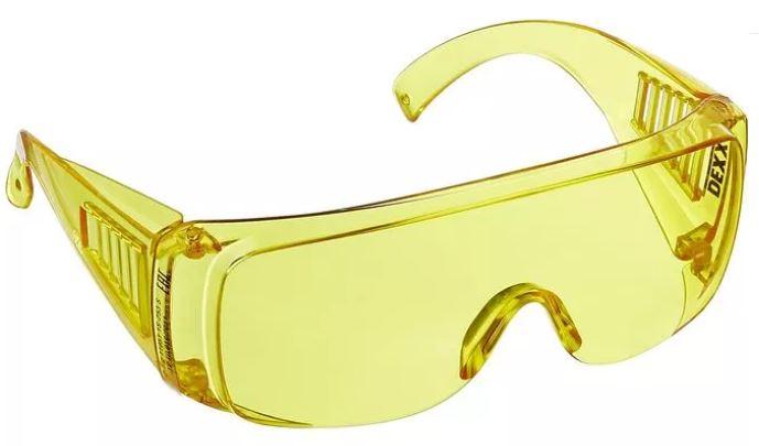 Очки DEXX защитные, поликарбонатная монолинза с боковой вентиляцией, желтые - фото 1 - id-p154887320