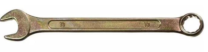 Ключ рожковый гаечный DEXX, желтый цинк, 19х22мм