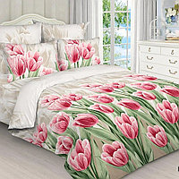 Комплект постельного белья, бязь 2-спальный (175215 см 180215 см 7070-см -2 шт) Тюльпан красный Живые