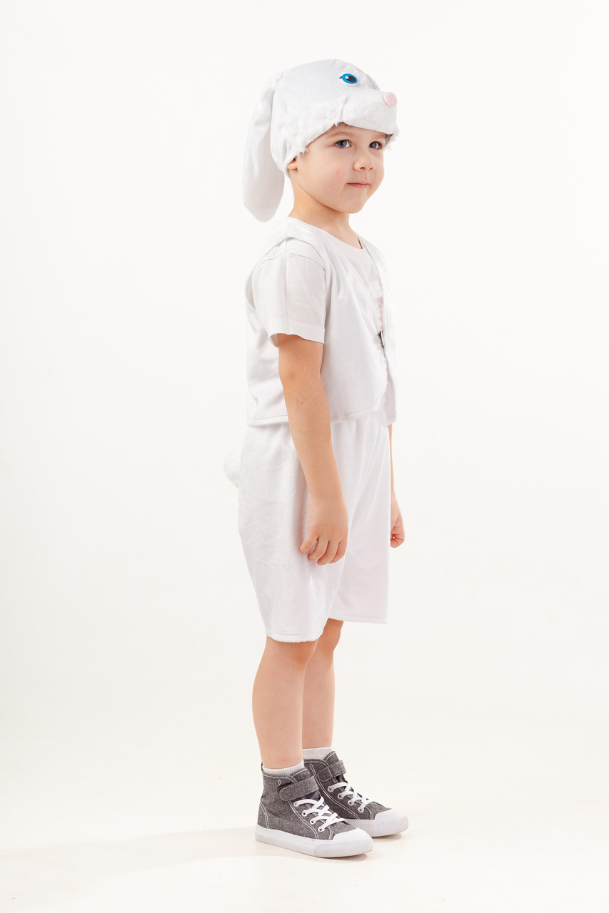 Детский карнавальный костюм Заяц белый Ваня Пуговка 4005 к-18 - фото 2 - id-p154989886
