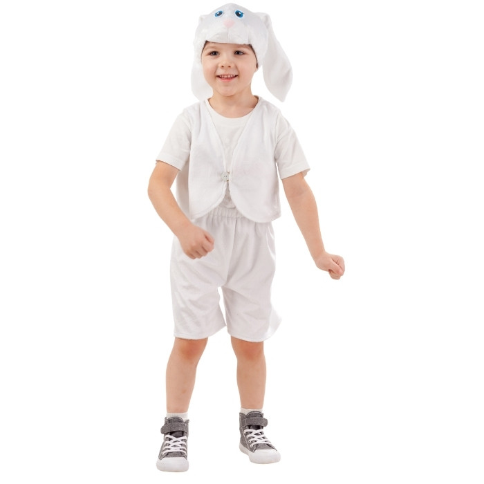 Детский карнавальный костюм Заяц белый Ваня Пуговка 4005 к-18