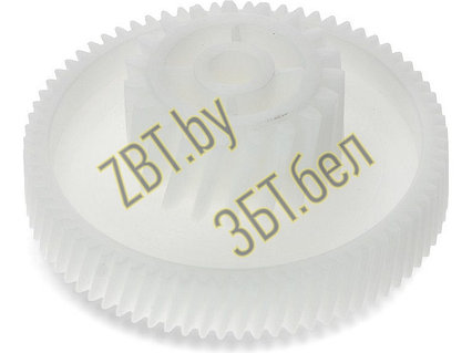 Шестерня малая для мясорубки Zelmer 00793635 (D=62.5/32mm, H28/11, отв.-7, зуб-74/19шт. косой/косой,, фото 2