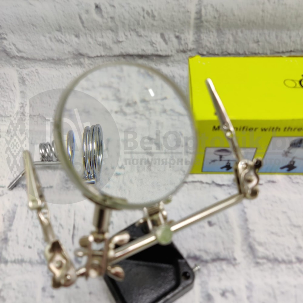 Настольная лупа-лампа для паяния микросхем Третья рука 2.5x-60 мм JM1-506 - фото 2 - id-p154997557