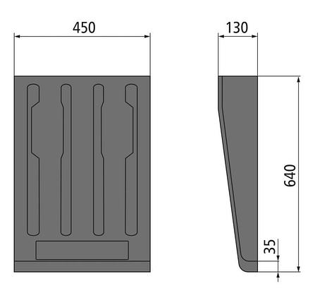 Крыло пластиковое B450х640 SG, 450х640х130 мм, Suer 181375403 / 181378074 / 103645640, фото 2