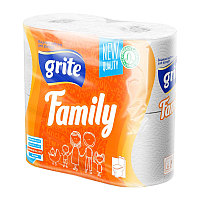 Бумага туалетная, трехслойная, белая, без аромата, «Grite Family» 4рул./уп. )