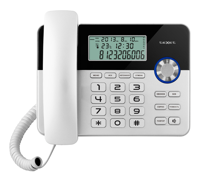 Проводной телефон teXet TX-259 черный-серебристый