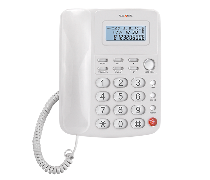 Проводной телефон teXet TX-250 (белый) - фото 1 - id-p139604801