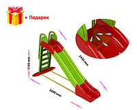 Горка детская пластиковая DOLONI БОЛЬШАЯ с водой горка детская для катания, спуск 243 см, Долони арт. 014550/1