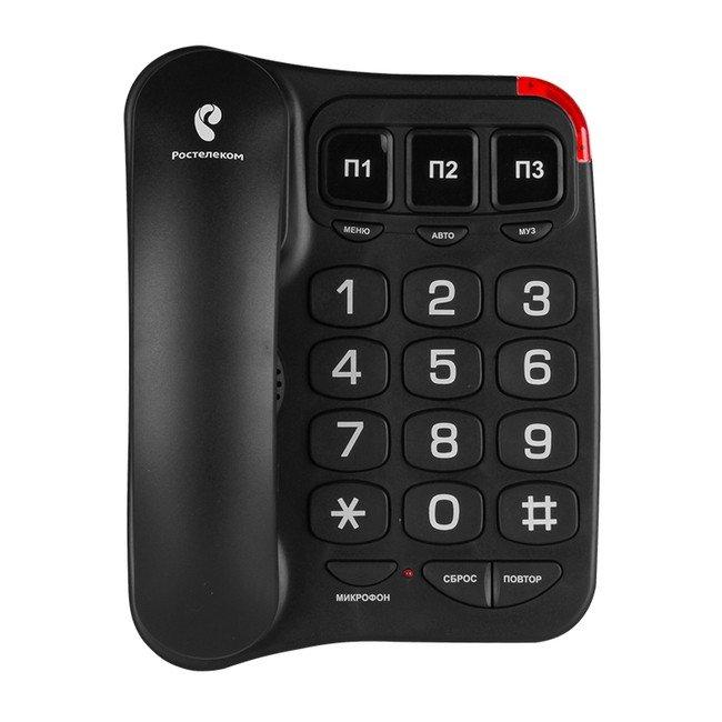 Проводной телефон teXet TX-214 (черный) - фото 1 - id-p139604825