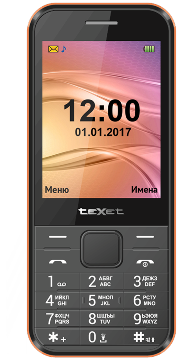 Мобильный телефон teXet TM-302 (черный-красный)