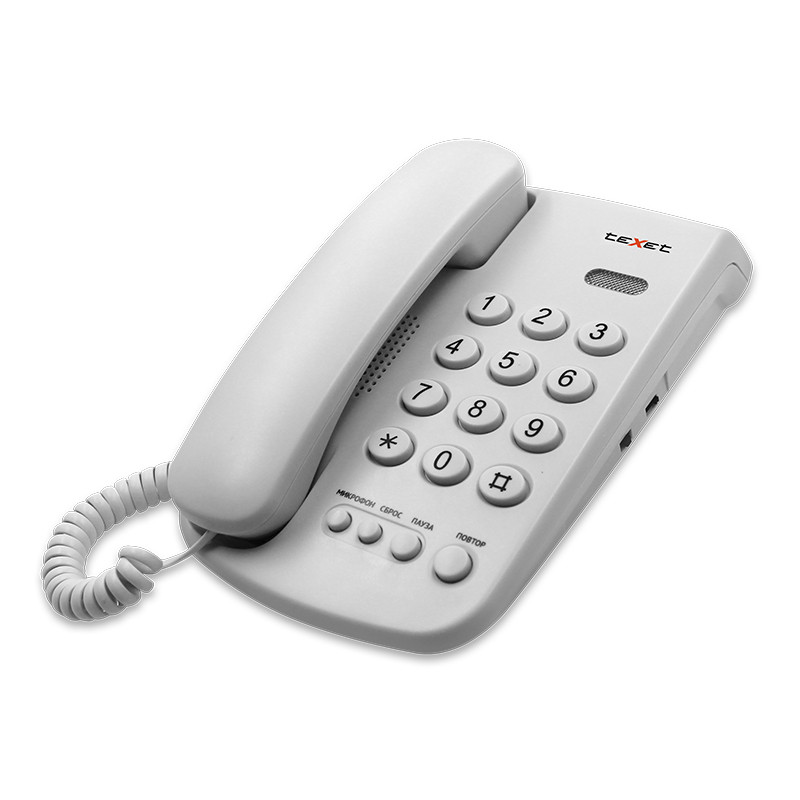 Проводной телефон TeXet TX-241 цвет светло-серый - фото 1 - id-p139605101