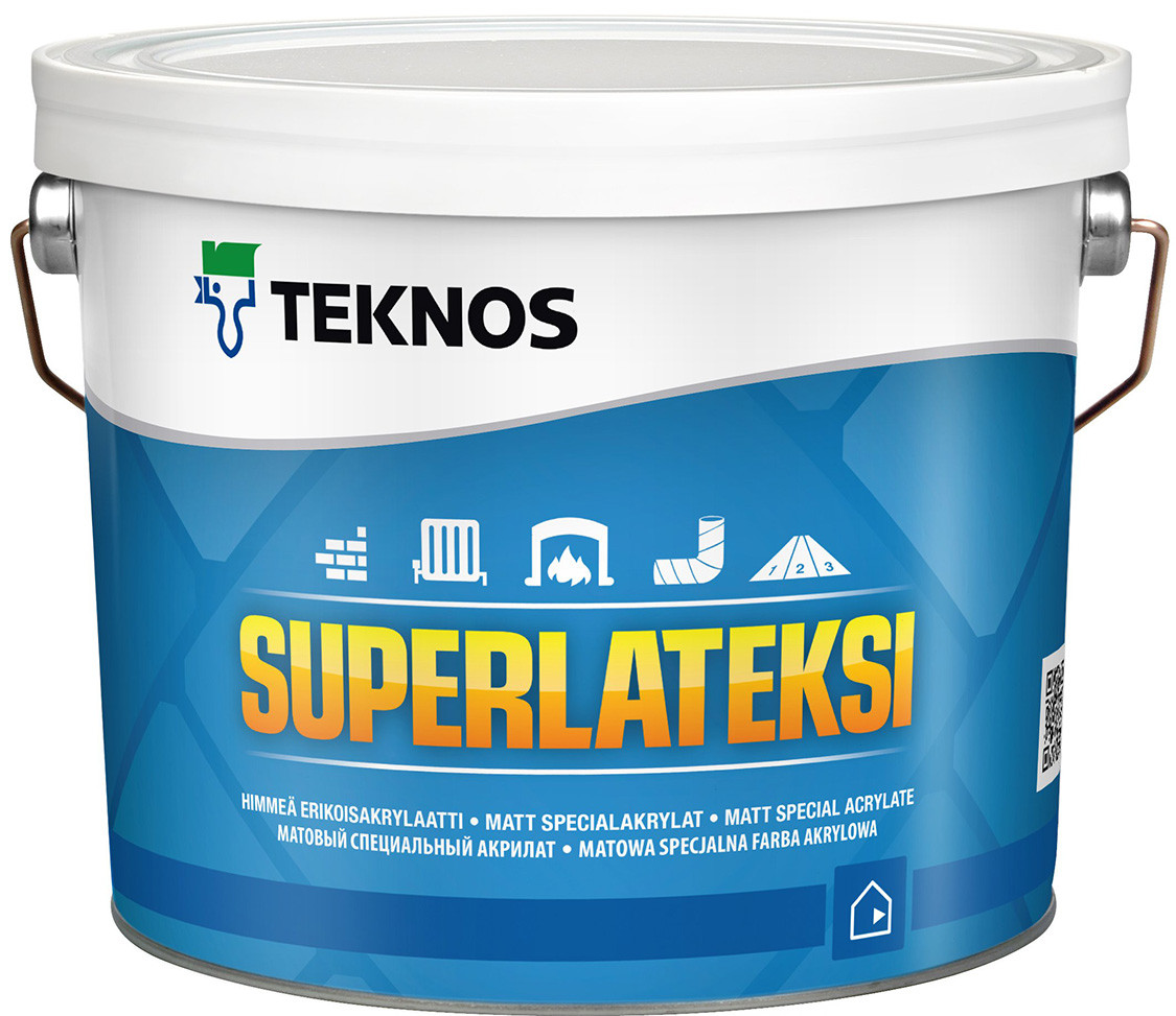 Интерьерная краска TEKNOS Superlateksi 9,0л Basa1, Финляндия