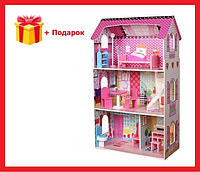 DH617 Кукольный домик ECO TOYS Poziomkowa, натуральное дерево