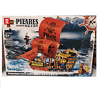 Конструктор Пиратский корабль Красные паруса QL1811, 723 дет., аналог LEGO (Лего)