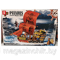 Конструктор Пиратский корабль Красные паруса QL1811, 723 дет., аналог LEGO (Лего)
