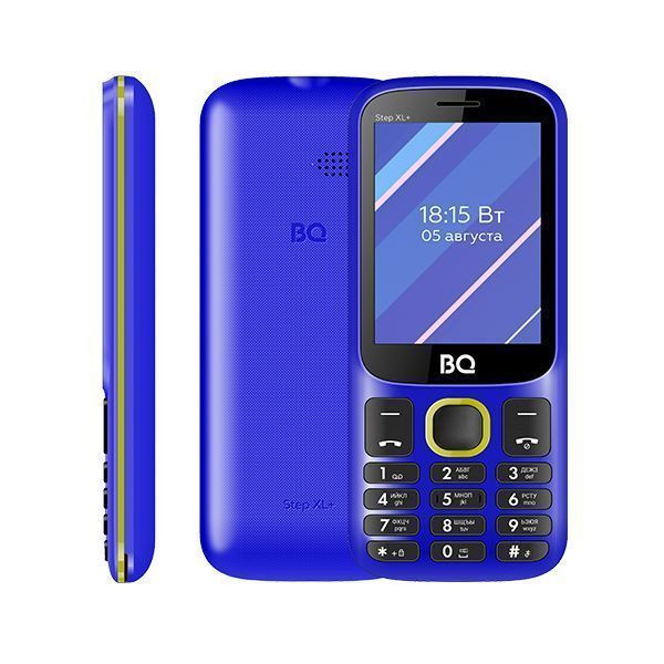 Мобильный телефон BQ Step XL+ (BQ-2820) синий+желтый - фото 1 - id-p155035608