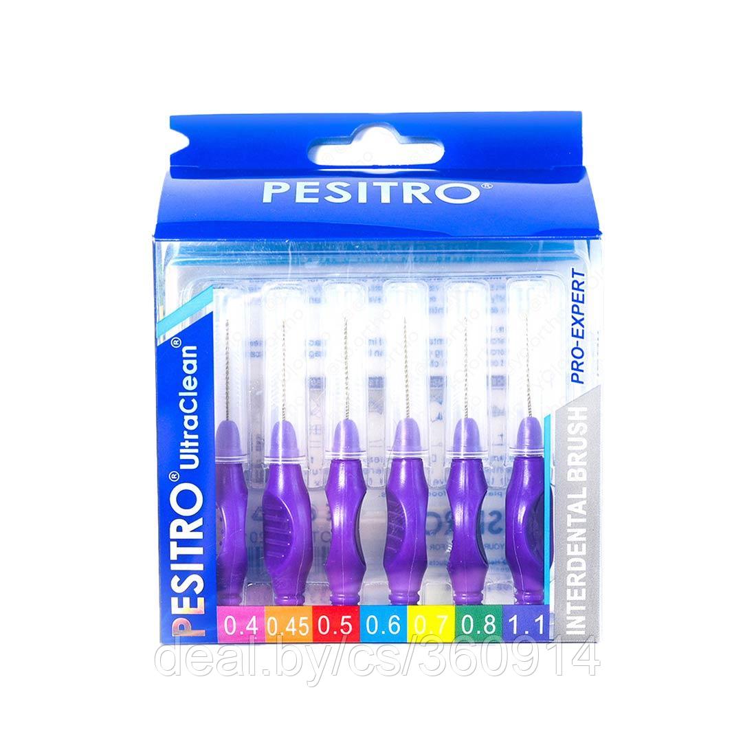 Pesitro Набор межзубных ершиков PESITRO Ortho Standart, толщина 1,1 мм, с прорезиненной ручкой - фото 1 - id-p155049174