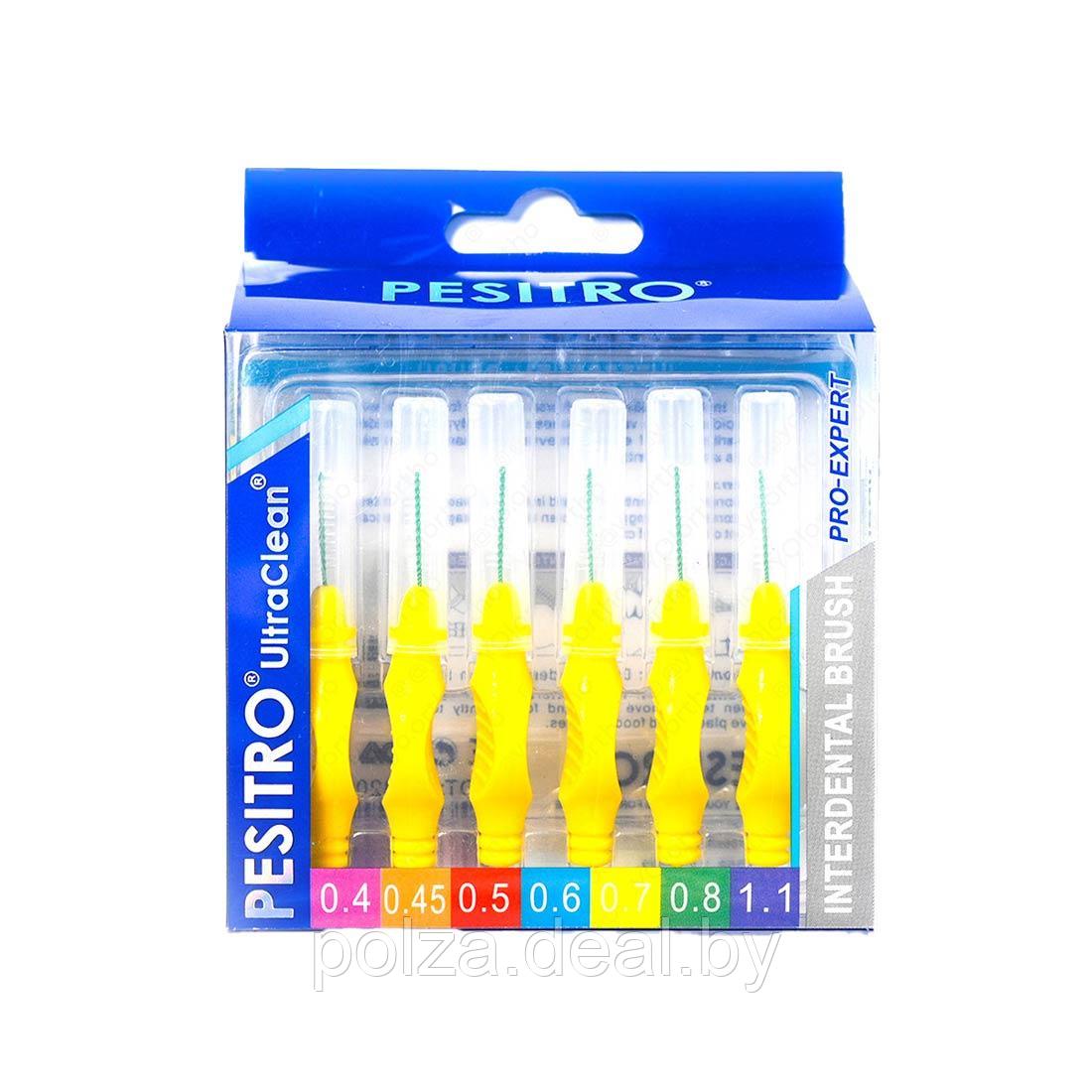 Pesitro Набор межзубных ершиков PESITRO Ortho Standart, толщина 0,7 мм, с прорезиненной ручкой - фото 1 - id-p155049176