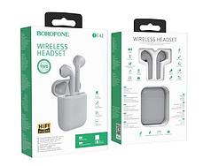 Наушники беспроводные BOROFONE BE42 Feliz TWS wireless BT headset (grey)