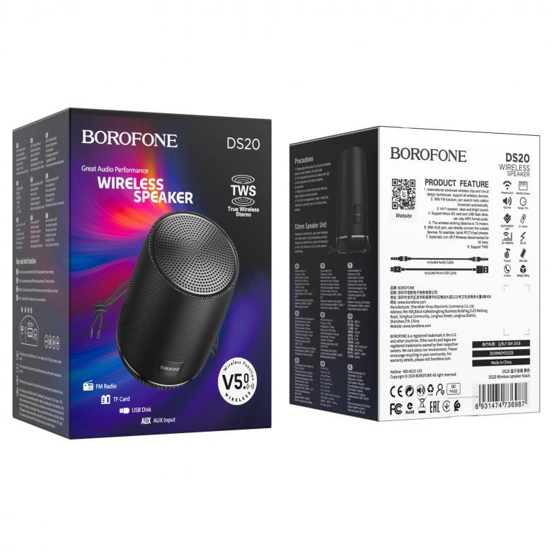 Колонка BOROFONE DS20 Bluetooth Speaker (black) - фото 1 - id-p40069361