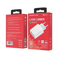 СЗУ BOROFONE BA40A Speedway three-Port QC3.0 charger(EU) (white)