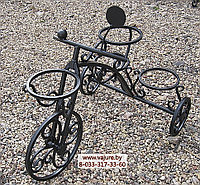 Цветочница-велосипед кованый h=0,74м. №16
