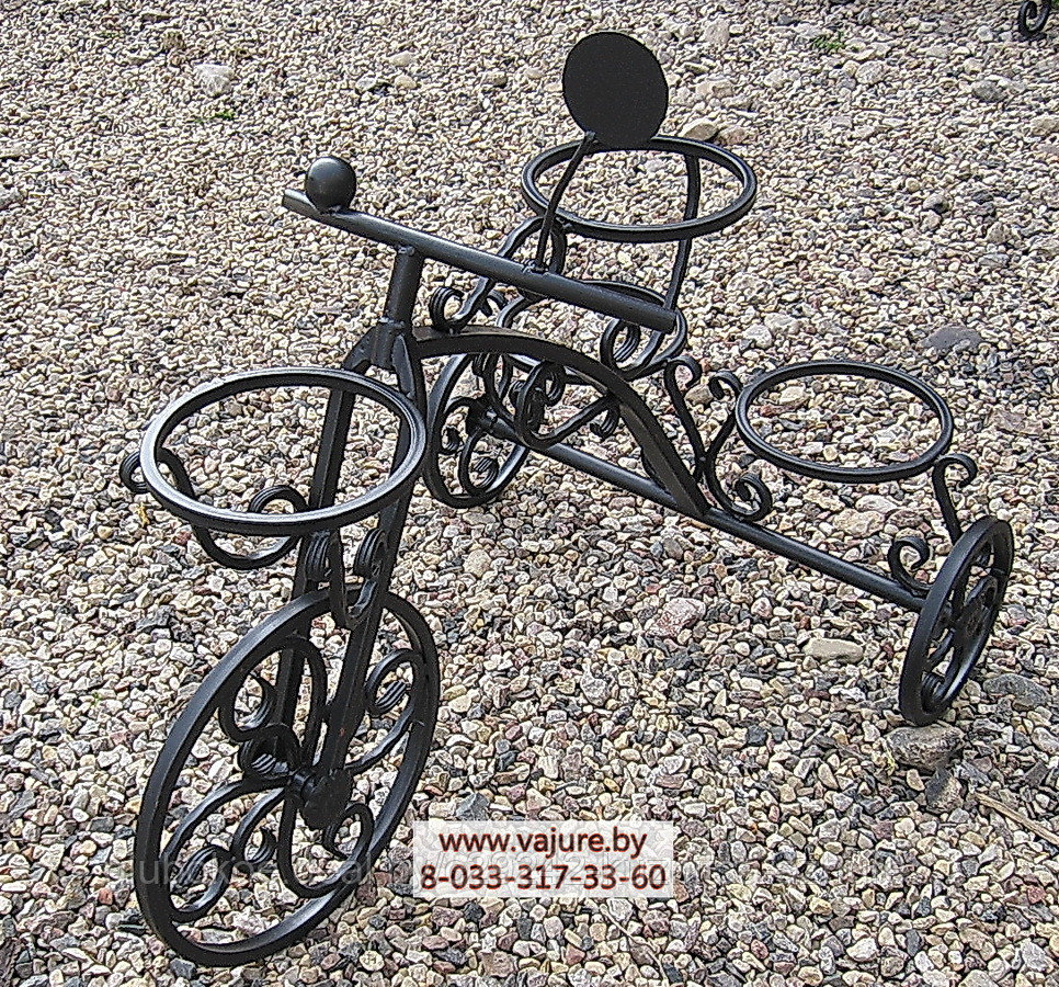 Цветочница-велосипед кованый h=0,74м. №16 - фото 1 - id-p14128260