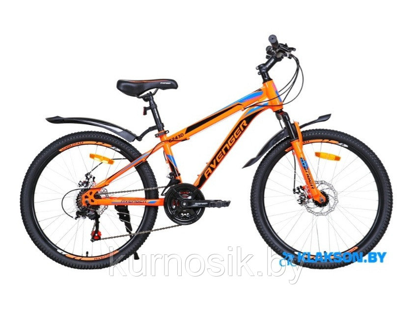 Подростковый велосипед Avenger С243D 24" оранжево-голубой