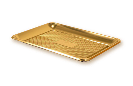 Поднос прямоугольный "Кадо" 34,5х25,0 см, золотой, пластик - фото 2 - id-p155177184