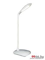 Сенсорная настольная лампа для школьника гибкая аккумуляторная Ritmix LED-310 белый светодиодный светильник