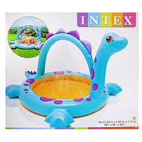 Intex 57437 Детский надувной бассейн Динозаврик с фонтанчиком 229х165х117 см купить в Минске